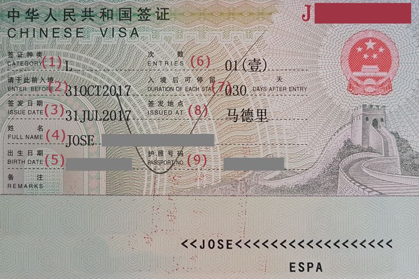 Visa china