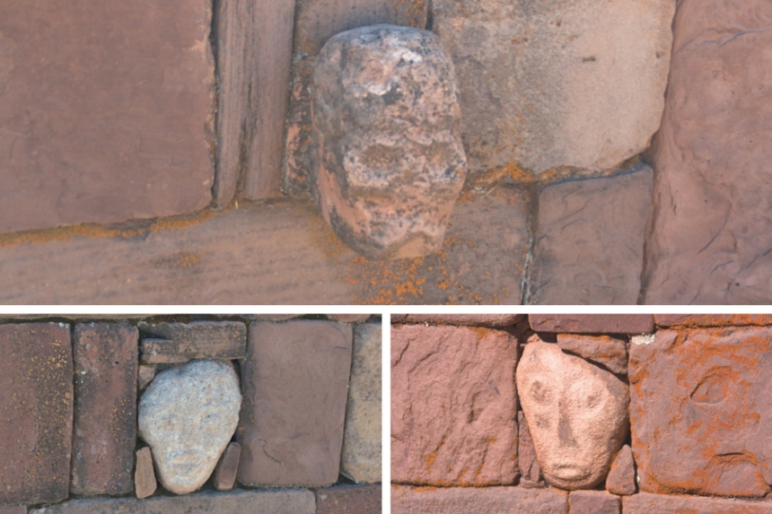 Rostros extraños en el Templo semi-subterráneo de Tiwanaku