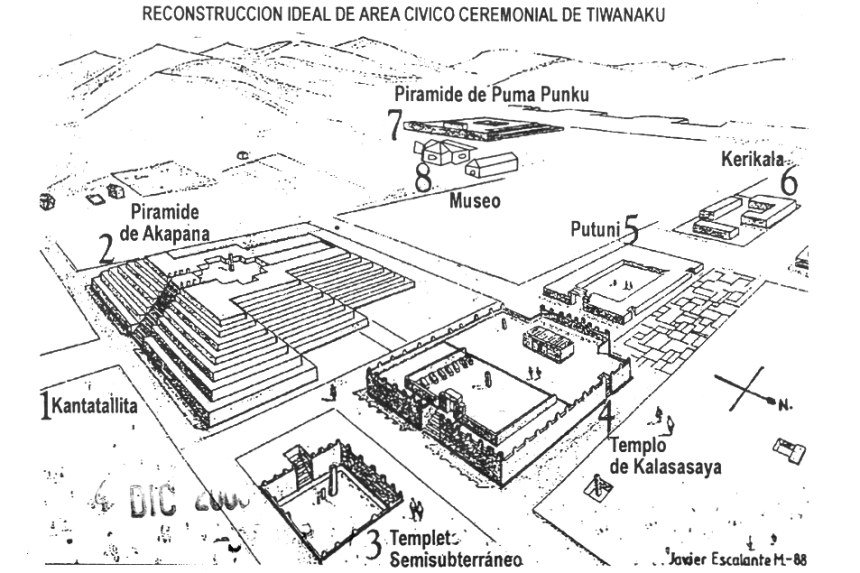 Reconstrucción de Tiwanaku por Javier Escalante