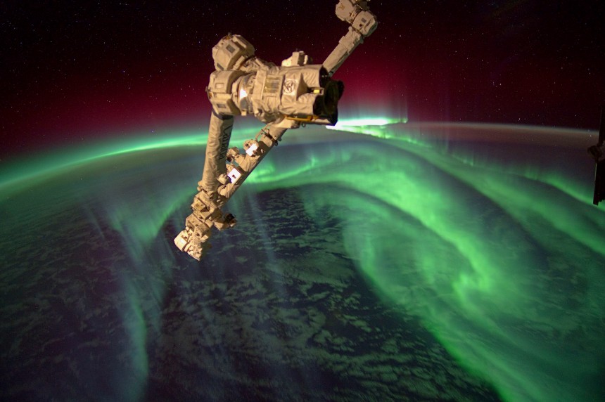 aurora boreal desde el espacio