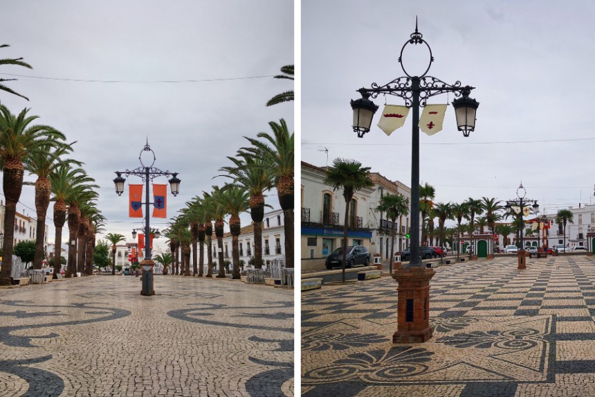 Plaza de Portugal y Plaza de España en Olivenza