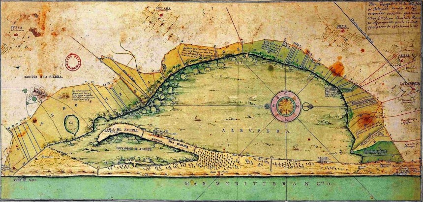 Plan Topográfico de la Albufera de Valencia de 1761