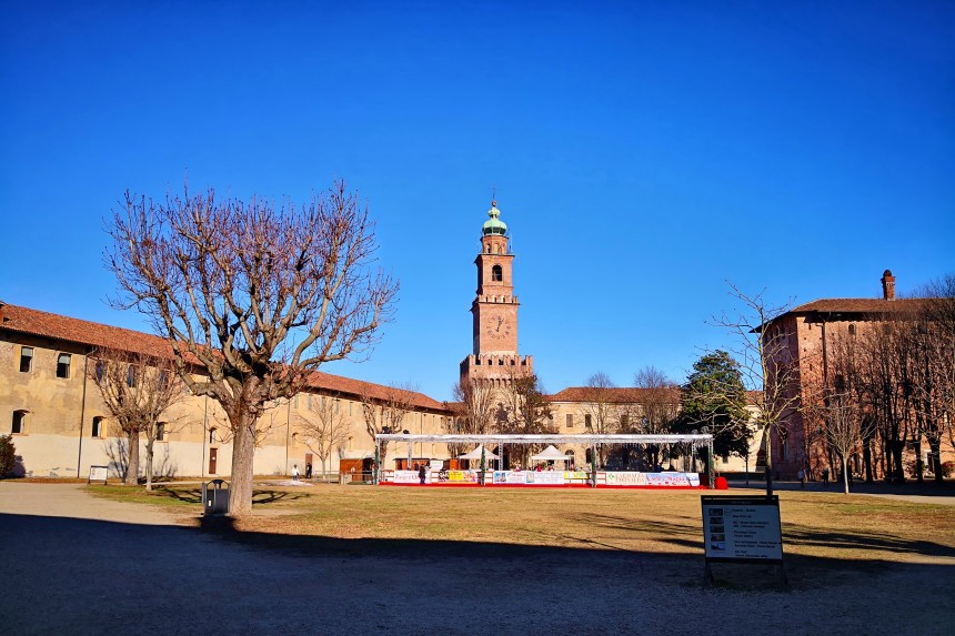 Patio del Castillo Sforzesco de Vigevano