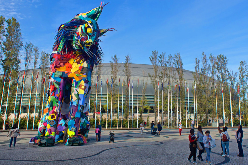 Lince ibérico realizado por Bordalo II en Lisboa