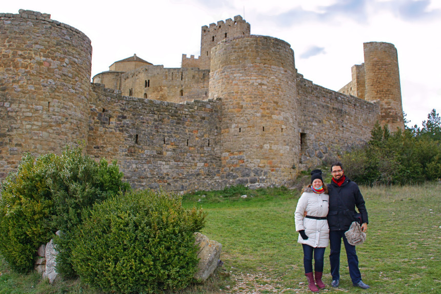 mapaymochila en el castillo de Loarre en Huesca