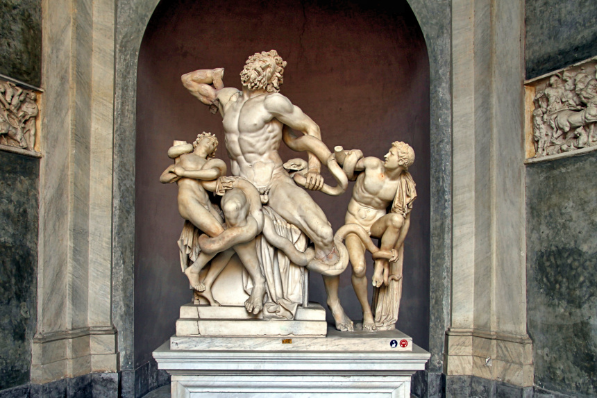 Laocoonte y sus hijos, escultura de los Museos Vaticanos