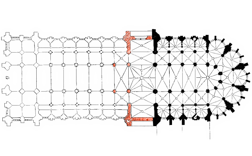 Plano del proyecto de Viollet le Duc para la Catedral de San Justo y San Pastor