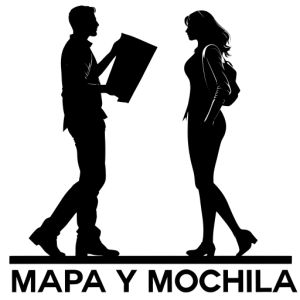 mapa y mochila logo